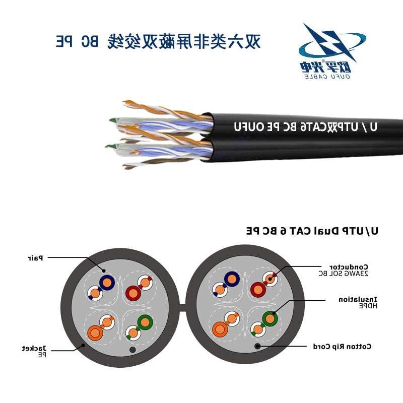 呼伦贝尔市U/UTP6类双4对非屏蔽室外电缆(23AWG)